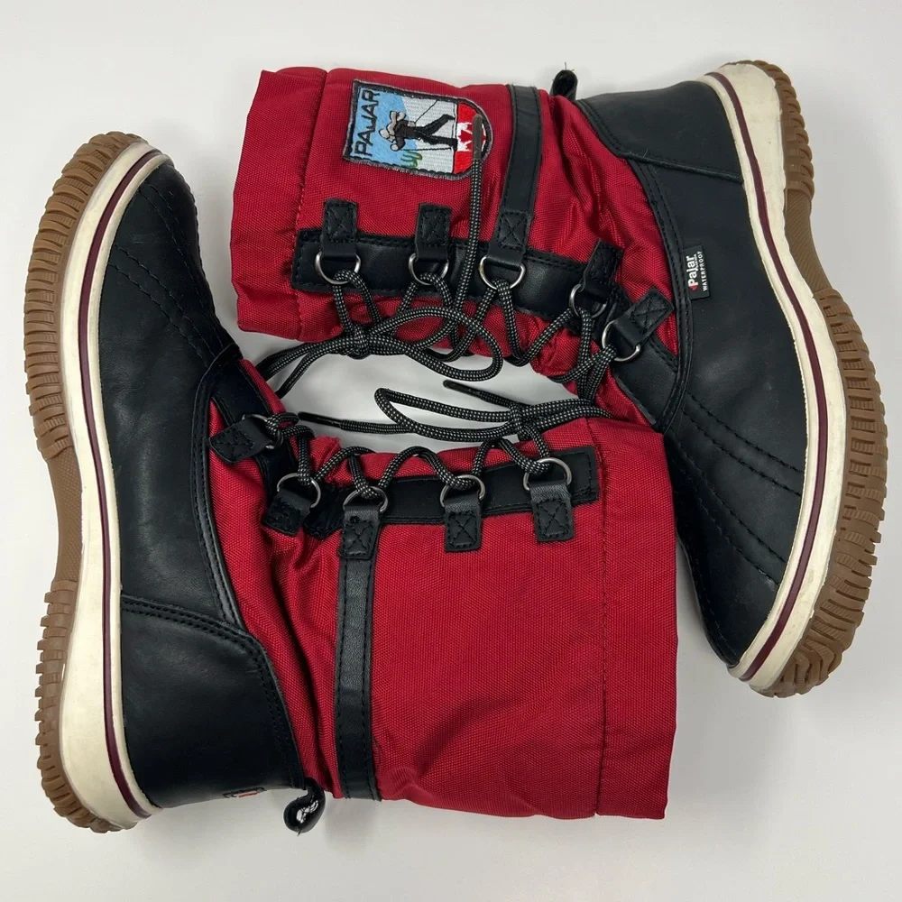 Pajar red and black snow boots